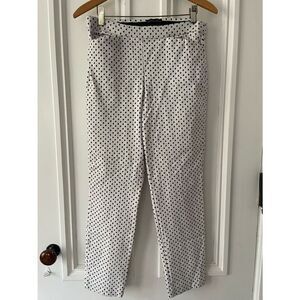 Adrienne Vittadini cream with black dotted stretch pants 8